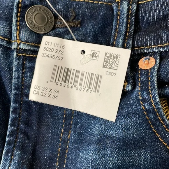 American Eagle Outfitters Airflex+ Slim Straight Jeans size 32X33.5